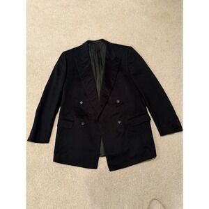 Ermenegildo Zegna Su Misura Pure Cashmere Black Double Breasted DB Blazer Men XL